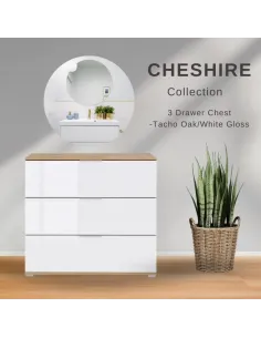 Cheshire 3 Drawer Chest - Sonoma Oak | Murphy Furniture
