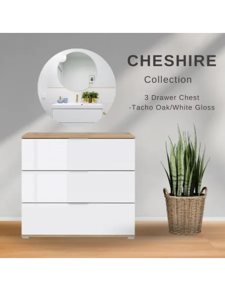 Cheshire 3 Drawer Chest - Sonoma Oak | Murphy Furniture